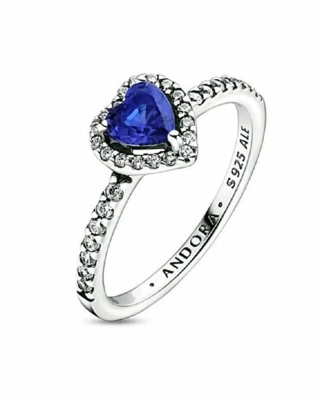 Silver Ring with Blue Heart